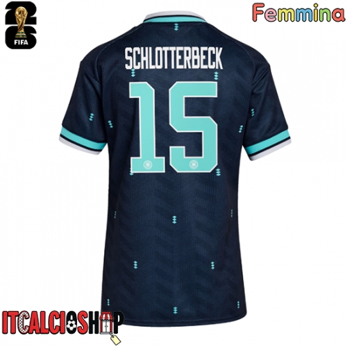 Germania Nico Schlotterbeck #15 Seconda Maglia Femmina Mondiali 2026 Manica Corta